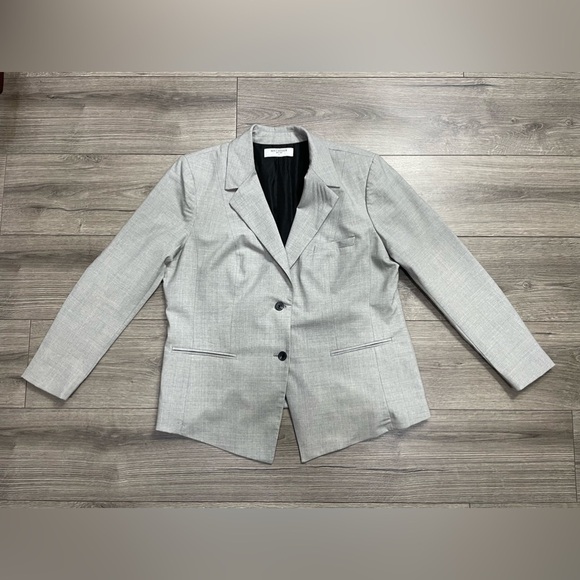 MM LaFleur Ross‎ Blazer in Light Gray Tropical Wool PLUS SIZE +1 - Picture 2 of 14